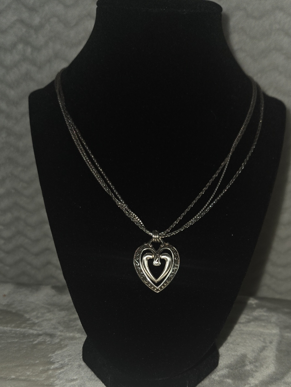 Brighton Silver-Tone Double Heart Necklace